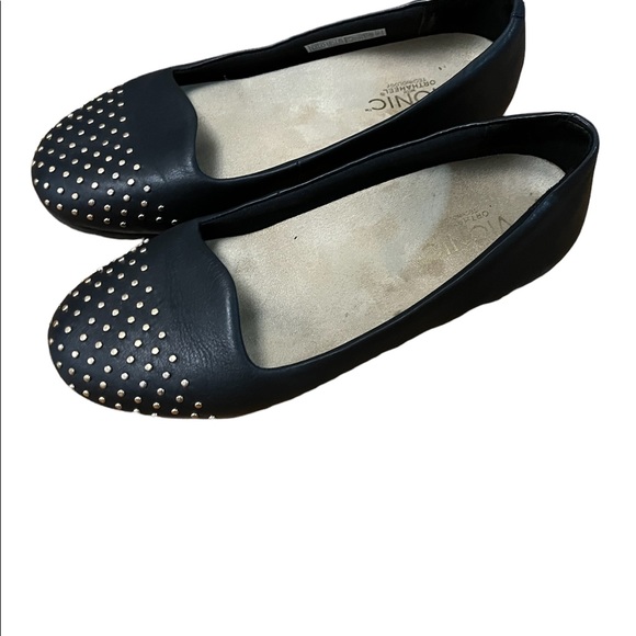 Vionic Bondi Black Studded Gold Loafers Flats Size 6.5 - Picture 3 of 5